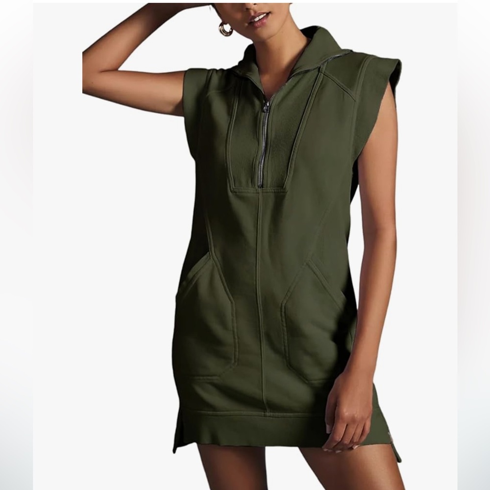 Womens Half Zip Sweatshirt Dress